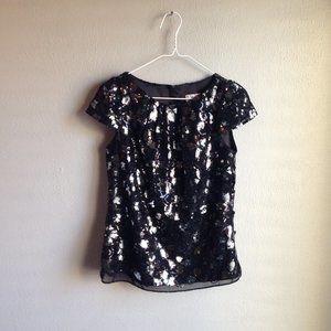 Milly of NY Sequin Short Sleeve Top Sz 0 EUC